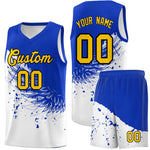 Custom White Royal Wing Pattern Sports Uniform Basketball Jersey | BuyFootballJersey