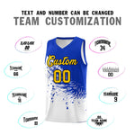 Custom White Royal Wing Pattern Sports Uniform Basketball Jersey | BuyFootballJersey