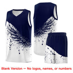 Custom White Navy Wing Pattern Sports Uniform Basketball Jersey | BuyFootballJersey