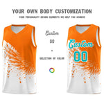 Custom White Orange Wing Pattern Sports Uniform Basketball Jersey | BuyFootballJersey