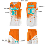 Custom White Orange Wing Pattern Sports Uniform Basketball Jersey | BuyFootballJersey