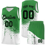 Custom White Kelly Green Wing Pattern Sports Uniform Basketball Jersey | BuyFootballJersey