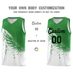 Custom White Kelly Green Wing Pattern Sports Uniform Basketball Jersey | BuyFootballJersey