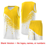 Custom White Gold Wing Pattern Sports Uniform Basketball Jersey | BuyFootballJersey