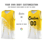 Custom White Gold Wing Pattern Sports Uniform Basketball Jersey | BuyFootballJersey