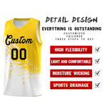 Custom White Gold Wing Pattern Sports Uniform Basketball Jersey | BuyFootballJersey
