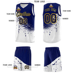 Custom White Navy Wing Pattern Sports Uniform Basketball Jersey | BuyFootballJersey