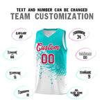 Custom White Aqua Wing Pattern Sports Uniform Basketball Jersey | BuyFootballJersey
