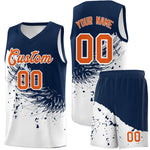 Custom White Navy Wing Pattern Sports Uniform Basketball Jersey | BuyFootballJersey