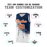 Custom White Navy Wing Pattern Sports Uniform Basketball Jersey | BuyFootballJersey