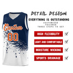 Custom White Navy Wing Pattern Sports Uniform Basketball Jersey | BuyFootballJersey