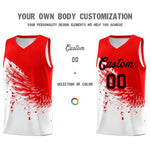 Custom White Light Red Wing Pattern Sports Uniform Basketball Jersey | BuyFootballJersey