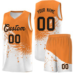 Custom White Gold Orange Wing Pattern Sports Uniform Basketball Jersey | BuyFootballJersey