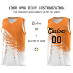 Custom White Gold Orange Wing Pattern Sports Uniform Basketball Jersey | BuyFootballJersey