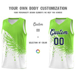 Custom White Fluorescent Green Wing Pattern Sports Uniform Basketball Jersey | BuyFootballJersey