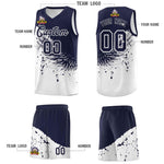 Custom White Navy Wing Pattern Sports Uniform Basketball Jersey | BuyFootballJersey