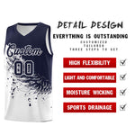 Custom White Navy Wing Pattern Sports Uniform Basketball Jersey | BuyFootballJersey