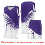 Custom White Purple Wing Pattern Sports Uniform Basketball Jersey | BuyFootballJersey