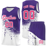 Custom White Purple Wing Pattern Sports Uniform Basketball Jersey | BuyFootballJersey