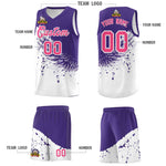 Custom White Purple Wing Pattern Sports Uniform Basketball Jersey | BuyFootballJersey