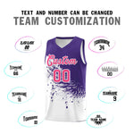Custom White Purple Wing Pattern Sports Uniform Basketball Jersey | BuyFootballJersey