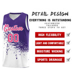 Custom White Purple Wing Pattern Sports Uniform Basketball Jersey | BuyFootballJersey