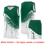 Custom White Kelly Green Wing Pattern Sports Uniform Basketball Jersey | BuyFootballJersey