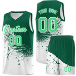 Custom White Kelly Green Wing Pattern Sports Uniform Basketball Jersey | BuyFootballJersey