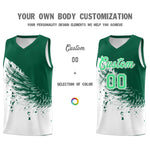 Custom White Kelly Green Wing Pattern Sports Uniform Basketball Jersey | BuyFootballJersey