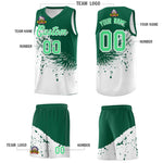 Custom White Kelly Green Wing Pattern Sports Uniform Basketball Jersey | BuyFootballJersey