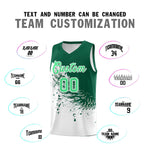 Custom White Kelly Green Wing Pattern Sports Uniform Basketball Jersey | BuyFootballJersey