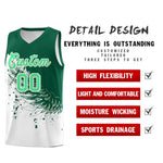 Custom White Kelly Green Wing Pattern Sports Uniform Basketball Jersey | BuyFootballJersey