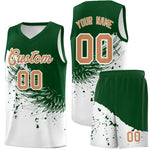 Custom White Green Wing Pattern Sports Uniform Basketball Jersey | BuyFootballJersey