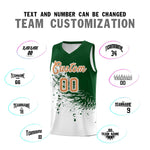 Custom White Green Wing Pattern Sports Uniform Basketball Jersey | BuyFootballJersey