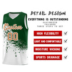 Custom White Green Wing Pattern Sports Uniform Basketball Jersey | BuyFootballJersey