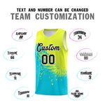 Custom Sky Blue Fluorescent Green Wing Pattern Sports Uniform Basketball Jersey | BuyFootballJersey