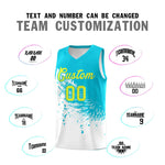 Custom White Sky Blue Wing Pattern Sports Uniform Basketball Jersey | BuyFootballJersey