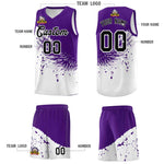 Custom White Purple Wing Pattern Sports Uniform Basketball Jersey | BuyFootballJersey
