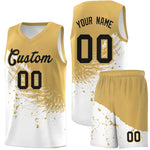 Custom White Old Gold Wing Pattern Sports Uniform Basketball Jersey | BuyFootballJersey