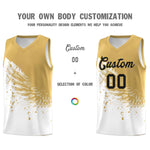 Custom White Old Gold Wing Pattern Sports Uniform Basketball Jersey | BuyFootballJersey