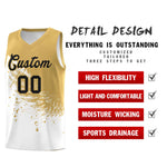 Custom White Old Gold Wing Pattern Sports Uniform Basketball Jersey | BuyFootballJersey