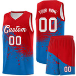 Custom Royal Red Wing Pattern Sports Uniform Basketball Jersey | BuyFootballJersey