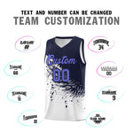 Custom White Navy Wing Pattern Sports Uniform Basketball Jersey | BuyFootballJersey
