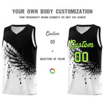 Custom White Black Wing Pattern Sports Uniform Basketball Jersey | BuyFootballJersey