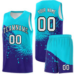 Custom Royal Sky Blue Wing Pattern Sports Uniform Basketball Jersey | BuyFootballJersey