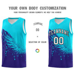Custom Royal Sky Blue Wing Pattern Sports Uniform Basketball Jersey | BuyFootballJersey