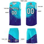 Custom Royal Sky Blue Wing Pattern Sports Uniform Basketball Jersey | BuyFootballJersey