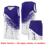 Custom White Royal Wing Pattern Sports Uniform Basketball Jersey | BuyFootballJersey