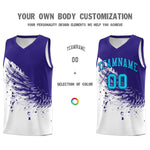 Custom White Royal Wing Pattern Sports Uniform Basketball Jersey | BuyFootballJersey