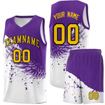 Custom White Purple Wing Pattern Sports Uniform Basketball Jersey | BuyFootballJersey